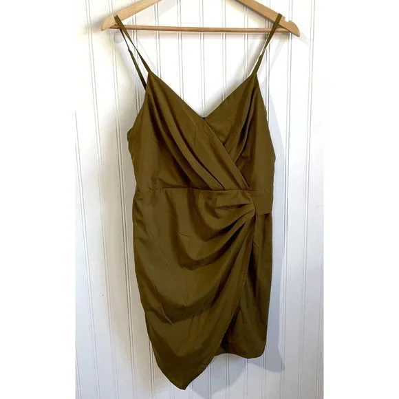 Favlux Fashion Dress Womens Large Green Spaghetti Strap Mini Lined Party - Picture 1 of 12